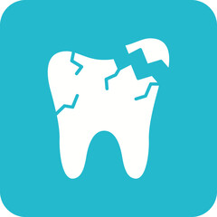 Broken Tooth Multicolor Round Corner Glyph Inverted Icon