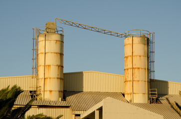 Gypsum, plaster and prefabricated plaster factory. Arinaga Industrial Park. Aguimes. Gran Canaria. Canary Islands. Spain.