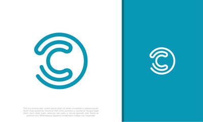 Initial C logo design. Innovative high tech logo template.