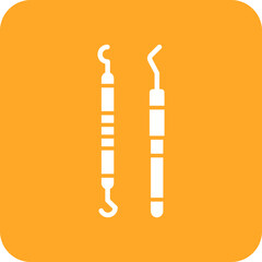 Dental Probe Multicolor Round Corner Glyph Inverted Icon
