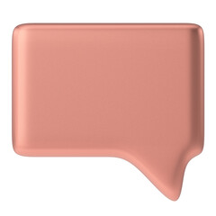 Speech bubble. Speech balloon. Text box. 3D illustration.