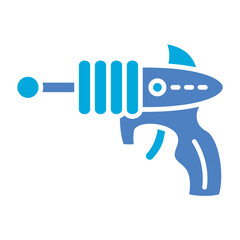 Space Gun Glyph Two Color Icon
