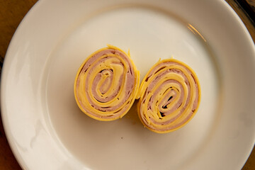 ham and cheese rondelli ready to be made