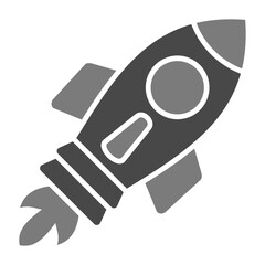 Rocket Greyscale Glyph Icon