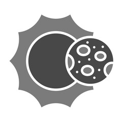 Solar Eclipse Greyscale Glyph Icon