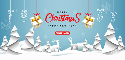 Merry christmas sale banner background merry christmas text calligraphic lettering.Merry christmas and happy new year lettering decoration.