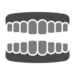 Teeth Greyscale Glyph Icon