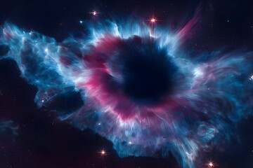 A massive supernova explodes in space. 