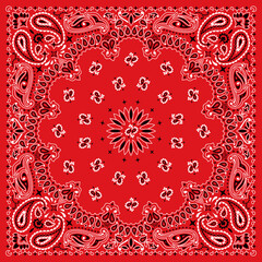 Bandana Pattern Seamless pattern based on ornament paisley Bandana Print. Vector ornament paisley Bandana Print. Silk neck scarf or kerchief square pattern design style, best motive for print on fabri