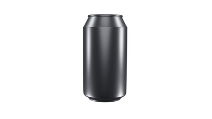 Cilinder aluminium can for a mineral, soda or sweet water in silver colour isolated on transparent background. 3D render