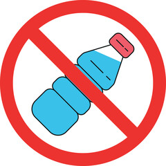No water bottle sign. Forbidden Signs and Symbols.