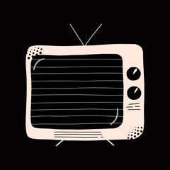 Retro TV. Vintage item 90s. Vector illustration in flat style