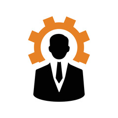 Man, setting, settings, gear icon. Simple flat design Concept.