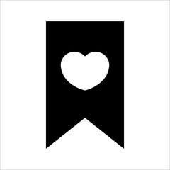 Obraz premium Bookmark with heart icon design, on white background, vector illustration.