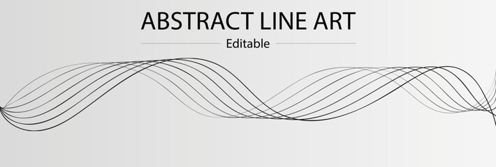 Black abstract wavy lines. Digital future technology concept. vector illustration. Wavey Lines