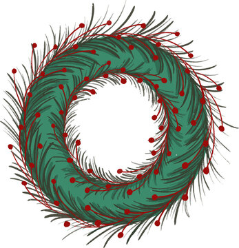  Illustration Of Christmas Decorated Garland. PNG