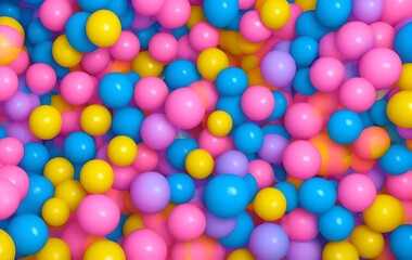 Jumble of rainbow colored balloons celebrating gay pride in a textured background