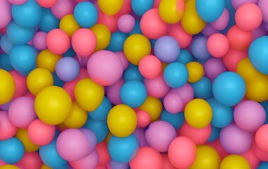 Fototapeta na wymiar Jumble of rainbow colored balloons celebrating gay pride in a textured background