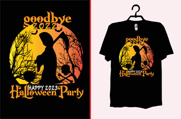 Happy halloween retro vintage t shirt design