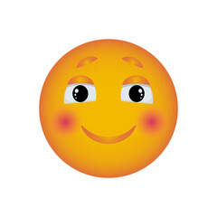 Emoticon with a cute smile, Emoji reaction to messages for social networks. Vector smiley.