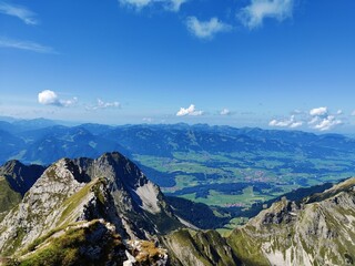 Fototapeta na wymiar Nebelhorn Alpen Panoramaausblick