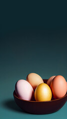 Colorful Easter eggs on a background.	