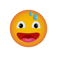 Smiley in confusion. Emoji reactions to messages for social networks. Vector smiley.