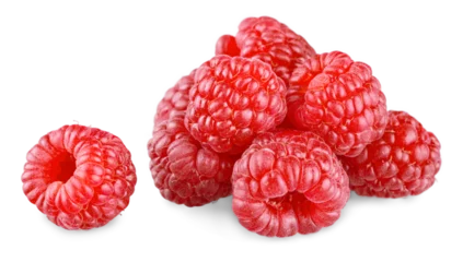 Poster Raspberries on white background © BillionPhotos.com