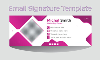 Modern and minimalist email signature templates or Company Identity professional Vector design footer template