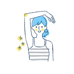 ワキ脱毛した若い女性