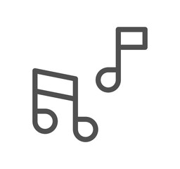 Music icon outline and linear vector.
