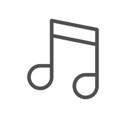 Music icon outline and linear vector.
