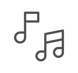 Music icon outline and linear vector.
