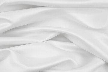 Fototapeta na wymiar White silk fabric texture background
