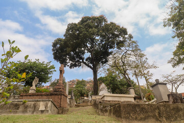 Fototapeta na wymiar Rio de Janeiro, RJ, Brazil, 2022 - British Burial Ground - opened in 1811 in the Gamboa neighborhood, is the oldest open-air cemetery in Brazil still in activity