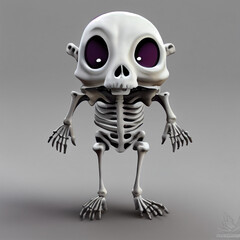 3d render of a human skull - halloween