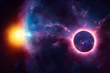 Fototapeta na wymiar A massive supernova explodes in space.