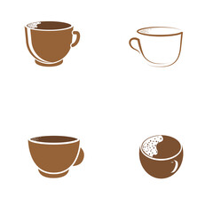 coffee logo set, flat design vector premium illustration