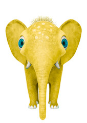 baby elephant cartoon in a white background