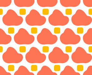 Orange abstract vector seamless pattern geometric simple shapes 70s style design