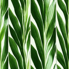 Fototapeta na wymiar Green leaves with white background seamless pattern