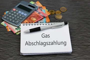 Gas Abschlagszahlung - obrazy, fototapety, plakaty