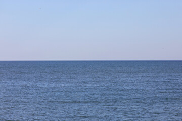 simple background of the sea with blue sky with no boats
