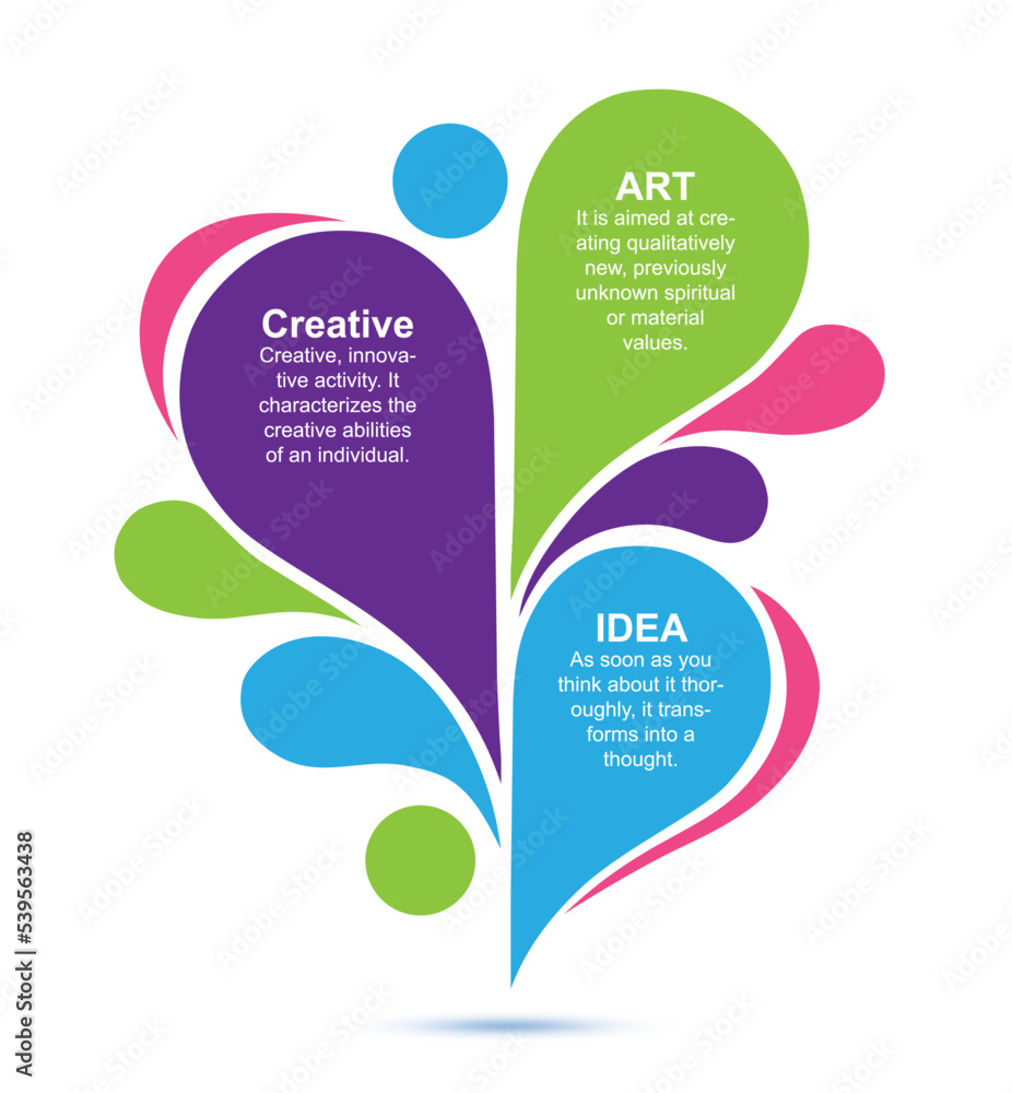 Poster background with text space. abstract multicolored shapes. efficient workflow, idea, insight and brai