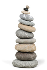Stack of the gray pebble stones