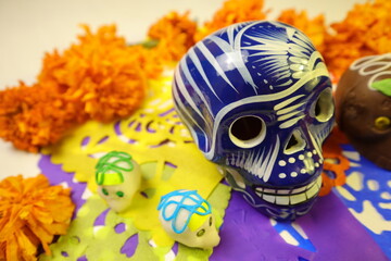 mexico day of the dead talavera skull 