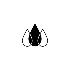 Fototapeta premium 3 drops or tears line icons. Heavy menstruation, blood donation or water sign.