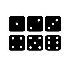 Dice game icon isolated on white background. Dice close-up