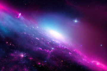 Fototapeta premium Awesome galaxy somewhere in outer space. Cosmic wallpaper, space, illustration