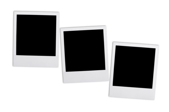 Blank Photos on white paper background. - Powered by Adobe